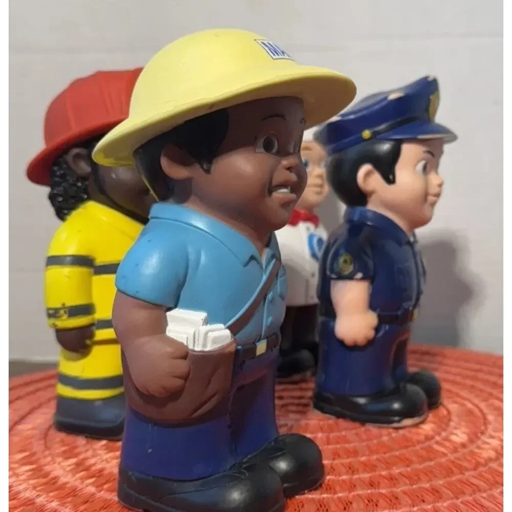 4 Early Learning Toys Soft Vinyl‎ Plastic Community Town Workers 6.5